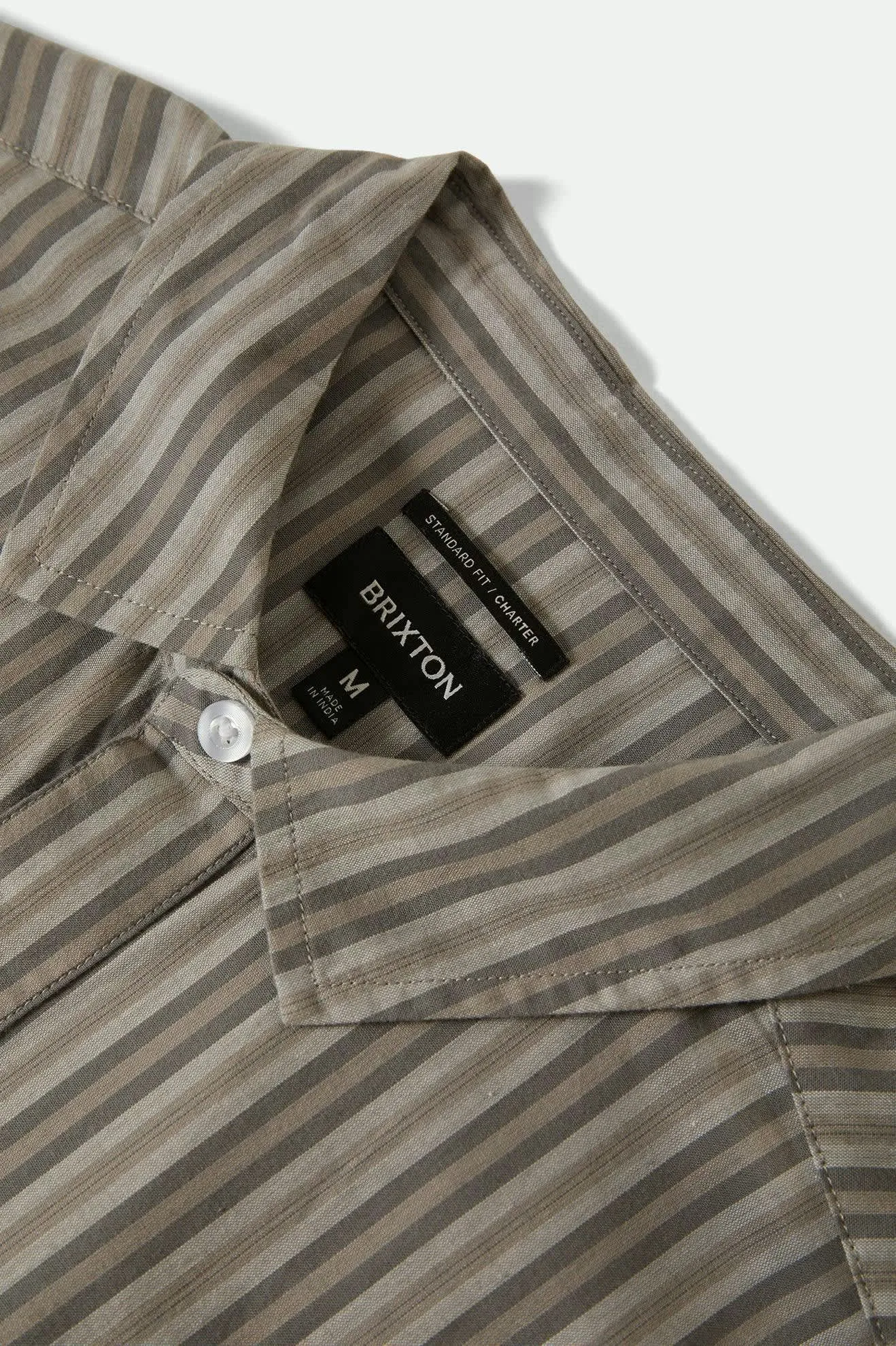Regular Fit Sleeveless Cut Charter Stripe S/S Shirt - Charcoal/Grey