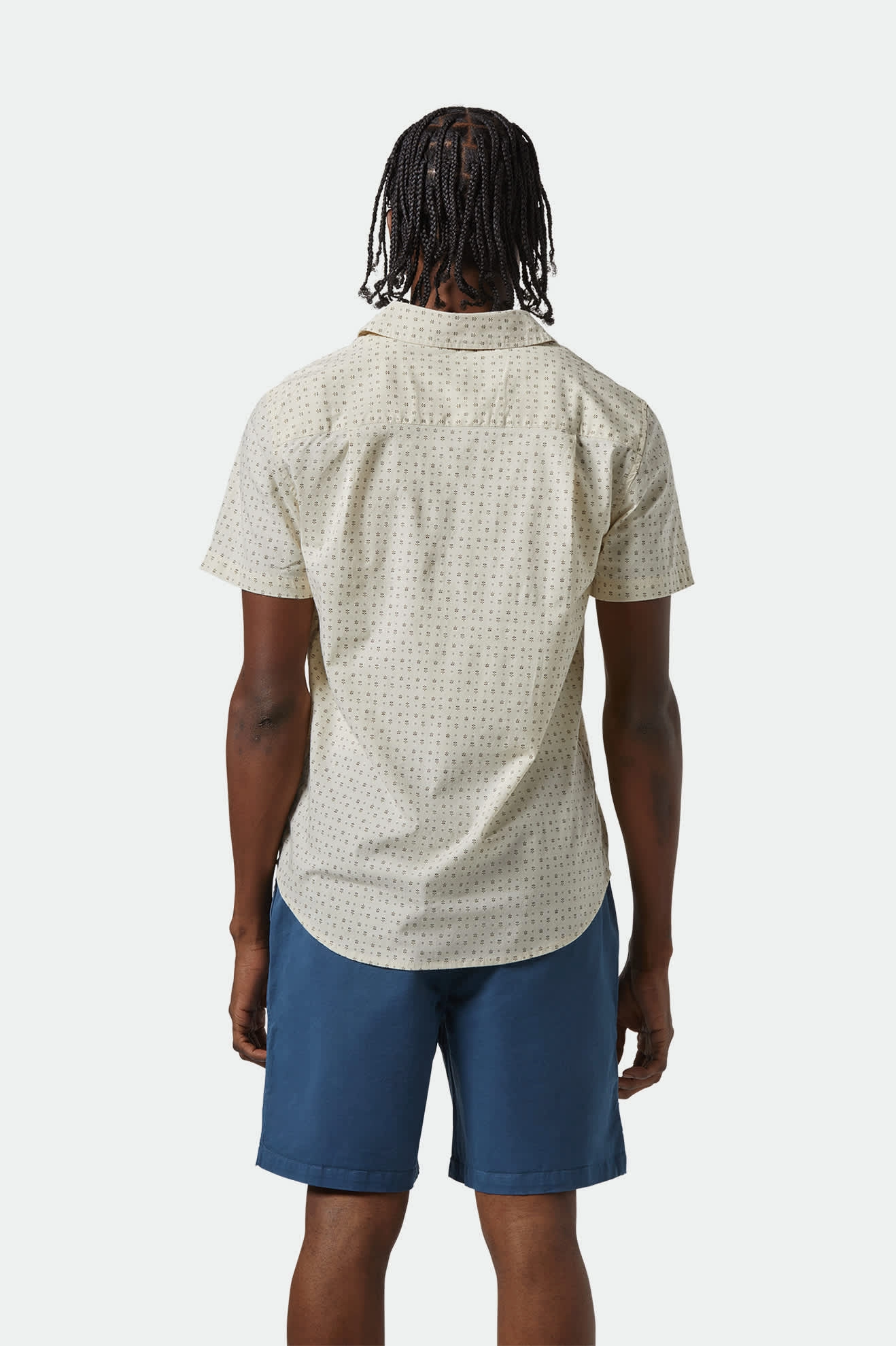 Pullover Design Charter Print S/S Shirt - Off White/Micro Floral