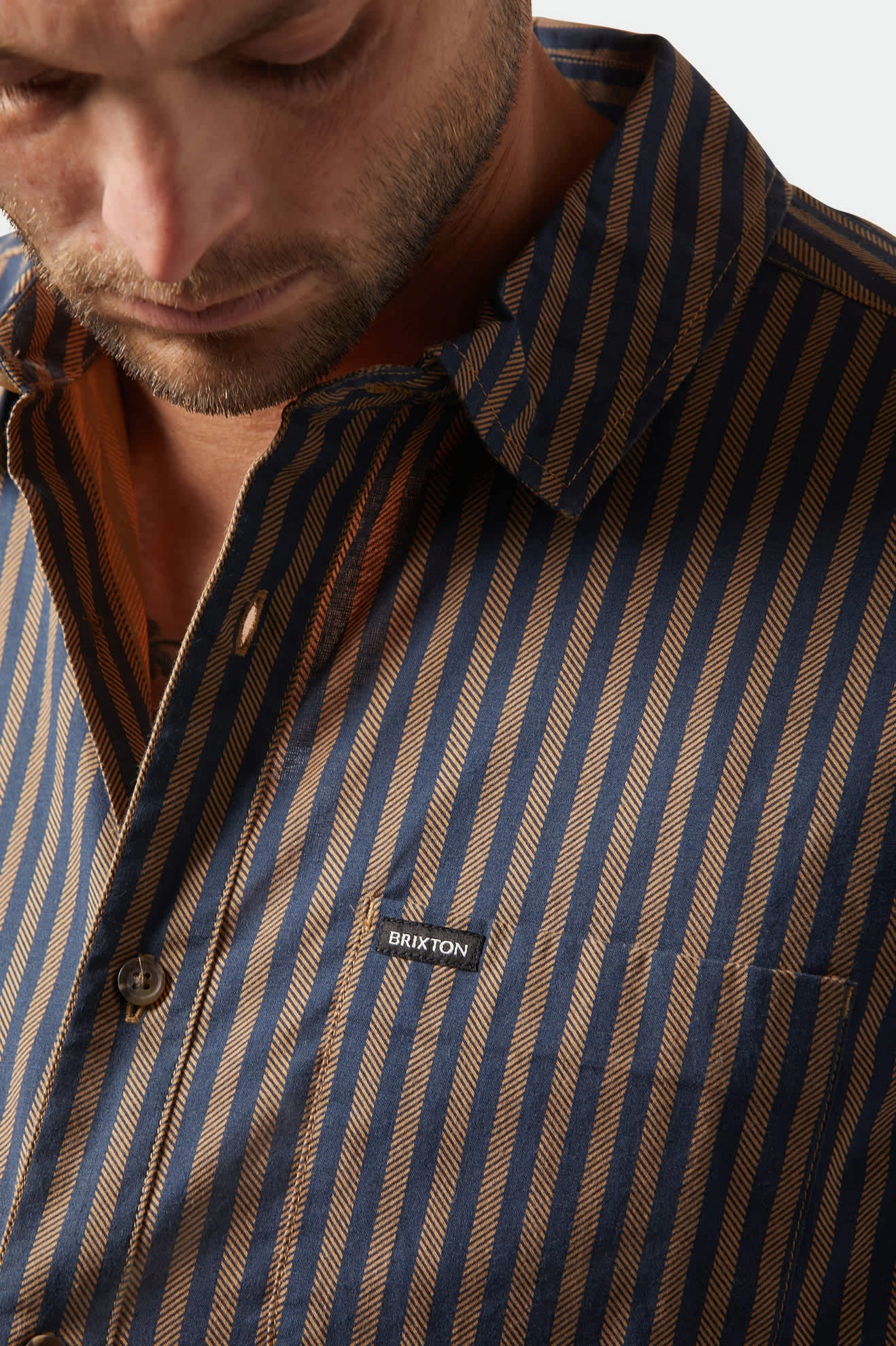 Charter Print S/S Shirt - Washed Blue/Sunnaked Stripe Functional Wear