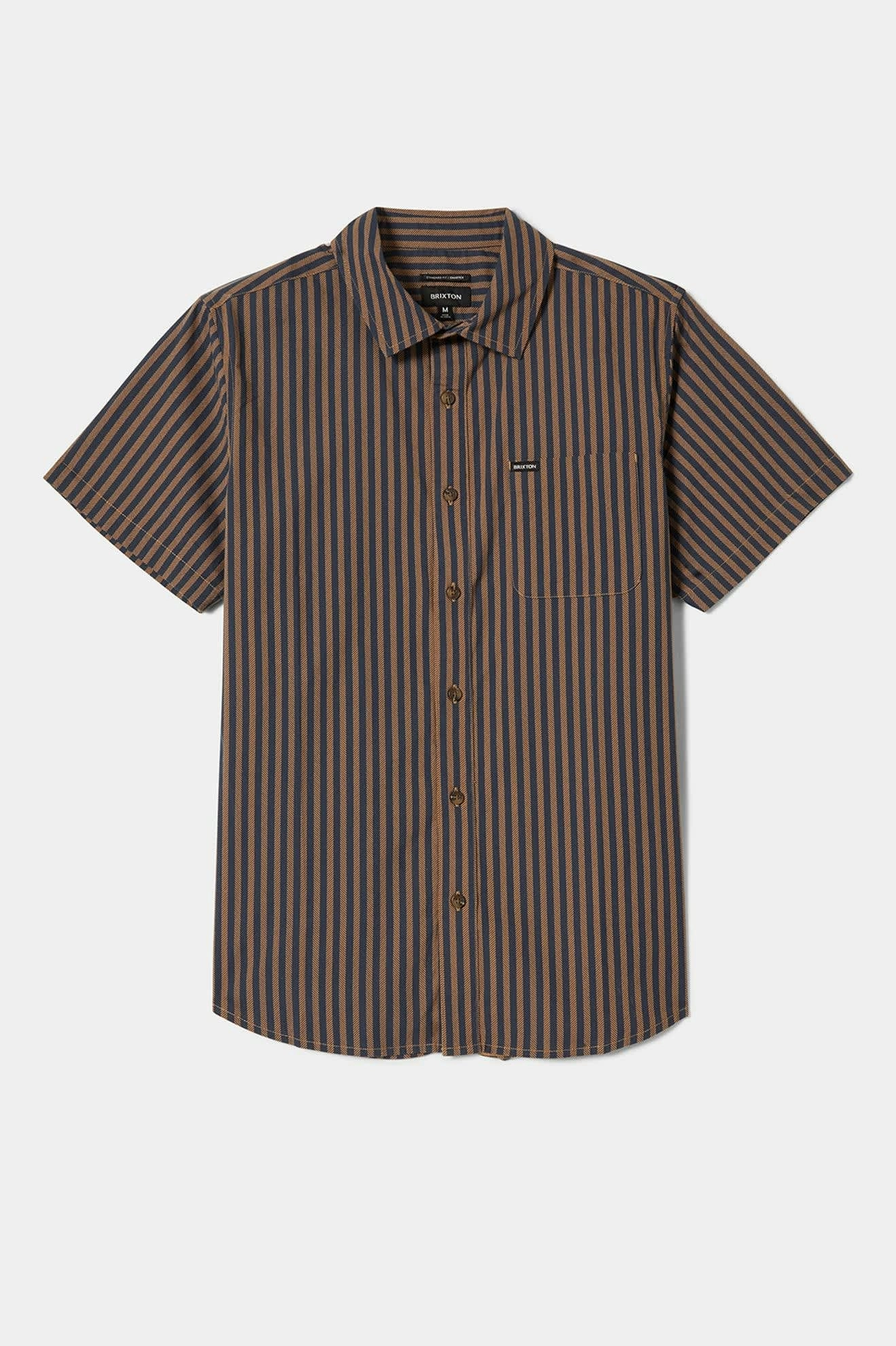 Workwear Ready Unisex Choice Charter Print S/S Shirt - Washed Blue/Sunnaked Stripe