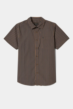 Workwear Ready Unisex Choice Charter Print S/S Shirt - Washed Blue/Sunnaked Stripe