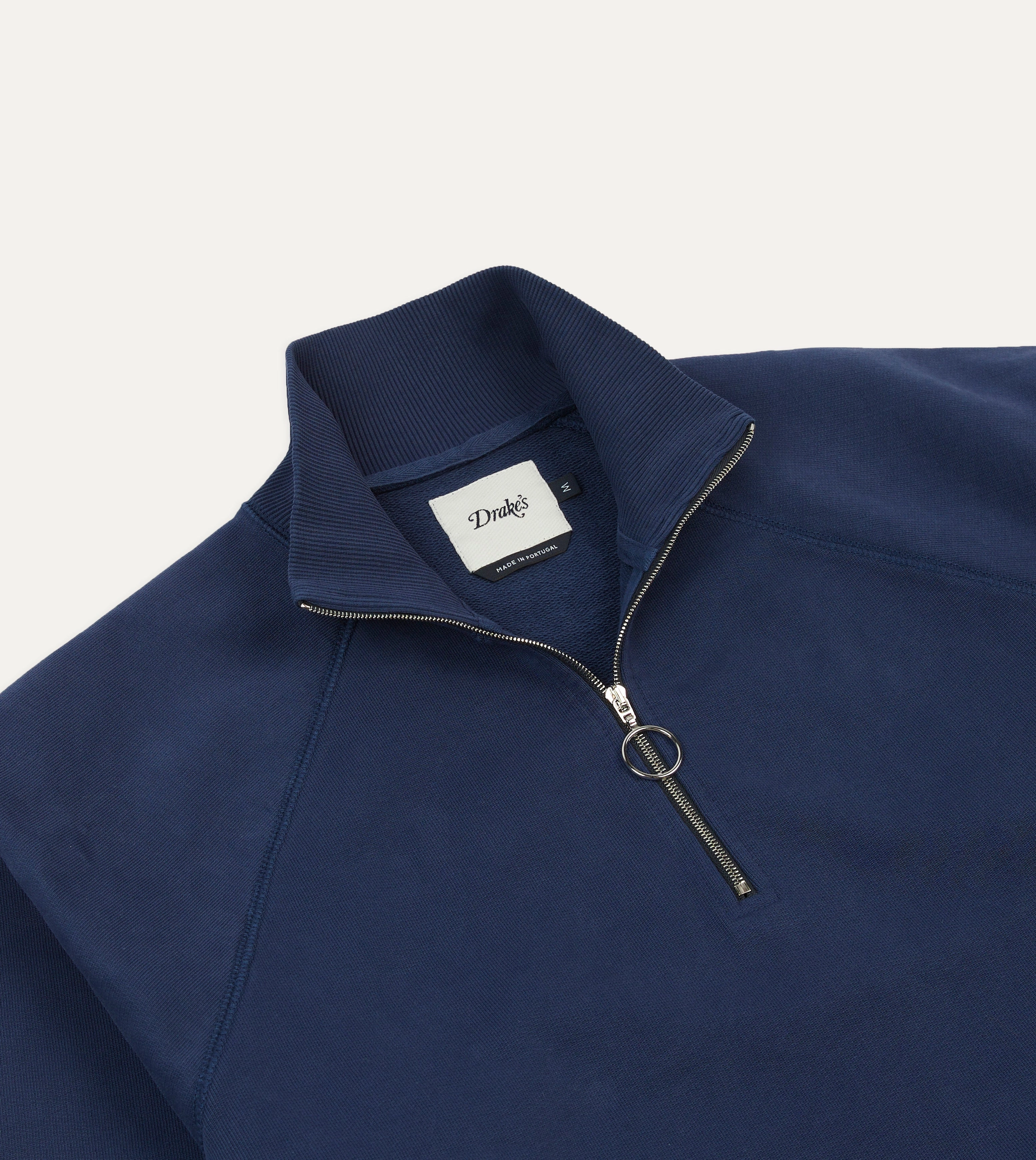 Navy Cotton Quarter Zip Sweatshirt right for spring Essential Clothing