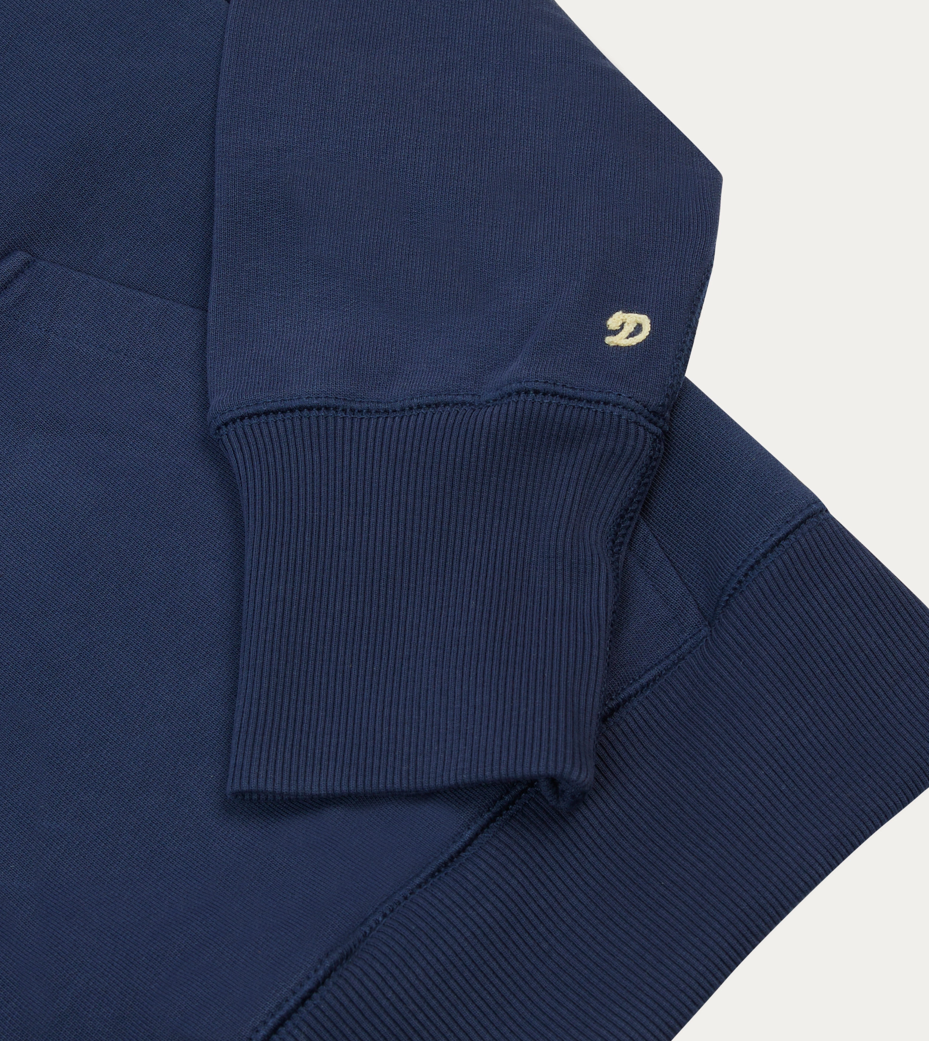 Relaxed Hoodie Navy Cotton Quarter Zip Sweatshirt