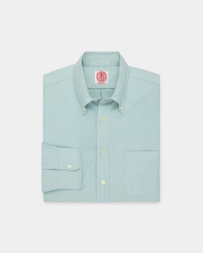 Made-in-USA Green Oxford Cloth Button Down Shirt  - Classic Fit Breathable Underarm Vents