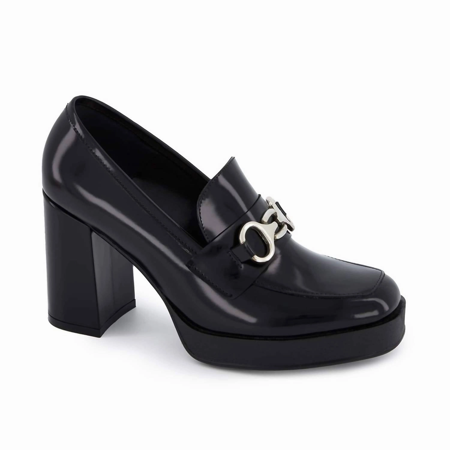 Women's High Heel Loafers In Black Coffee Spot