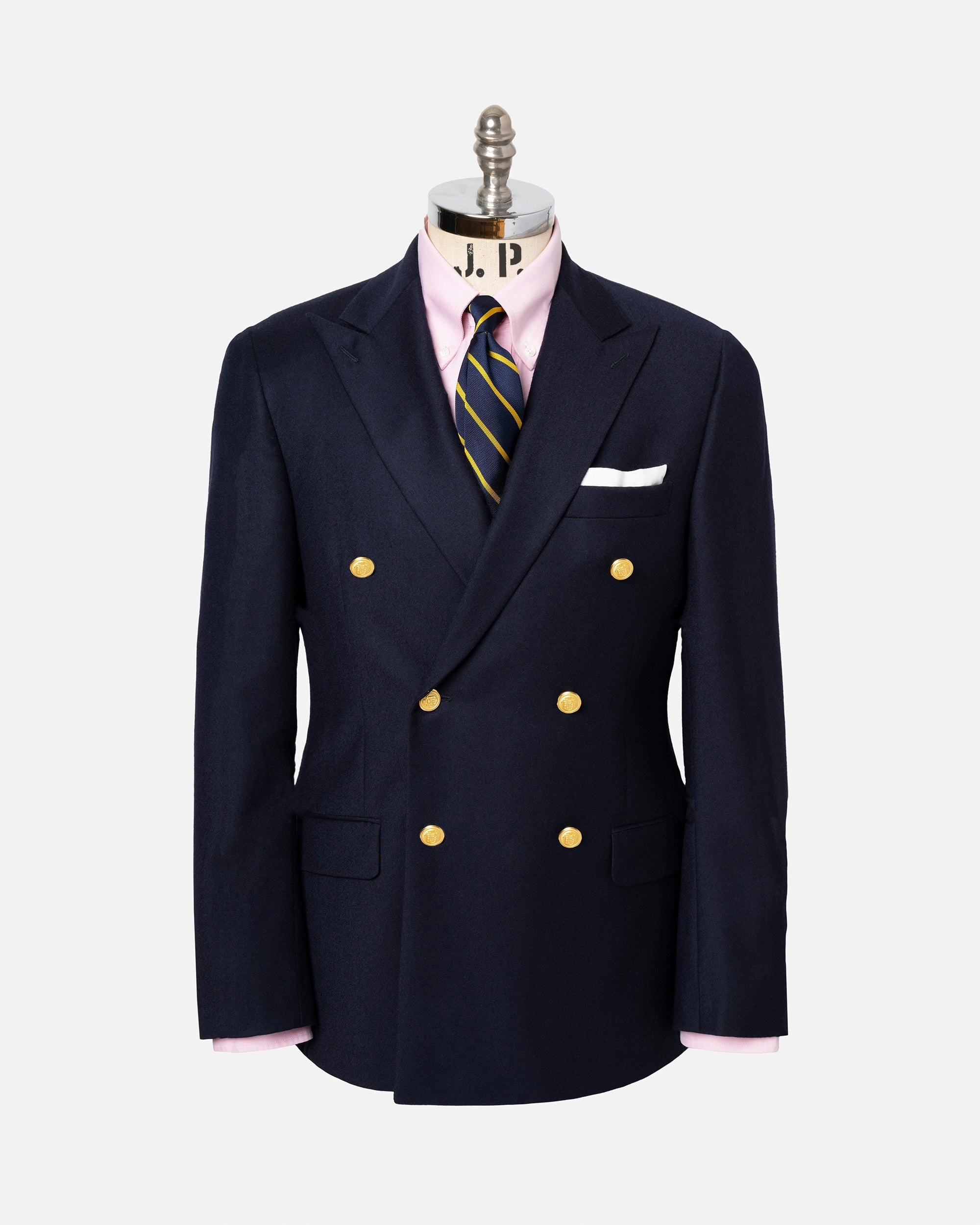 Formal Outfit Made-in-USA Double-Breasted Navy Doeskin Blazer