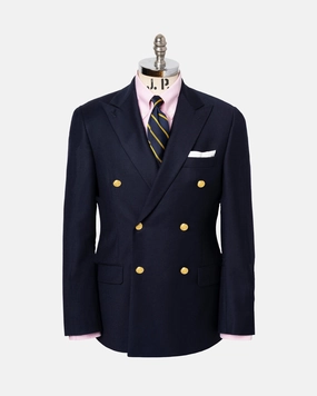 Formal Outfit Made-in-USA Double-Breasted Navy Doeskin Blazer