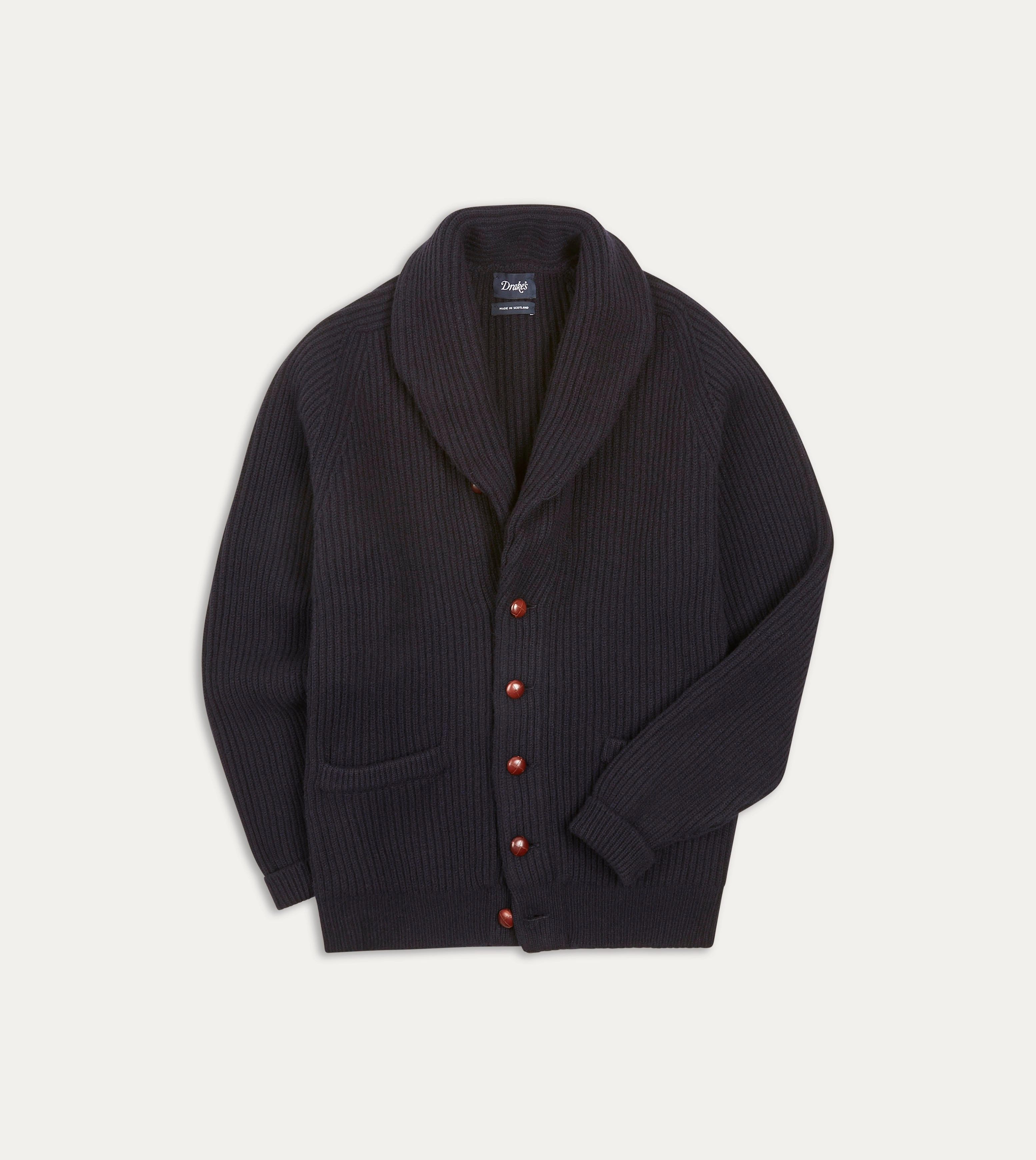 Fashion Favorite Navy Lambswool Shawl Collar Cardigan