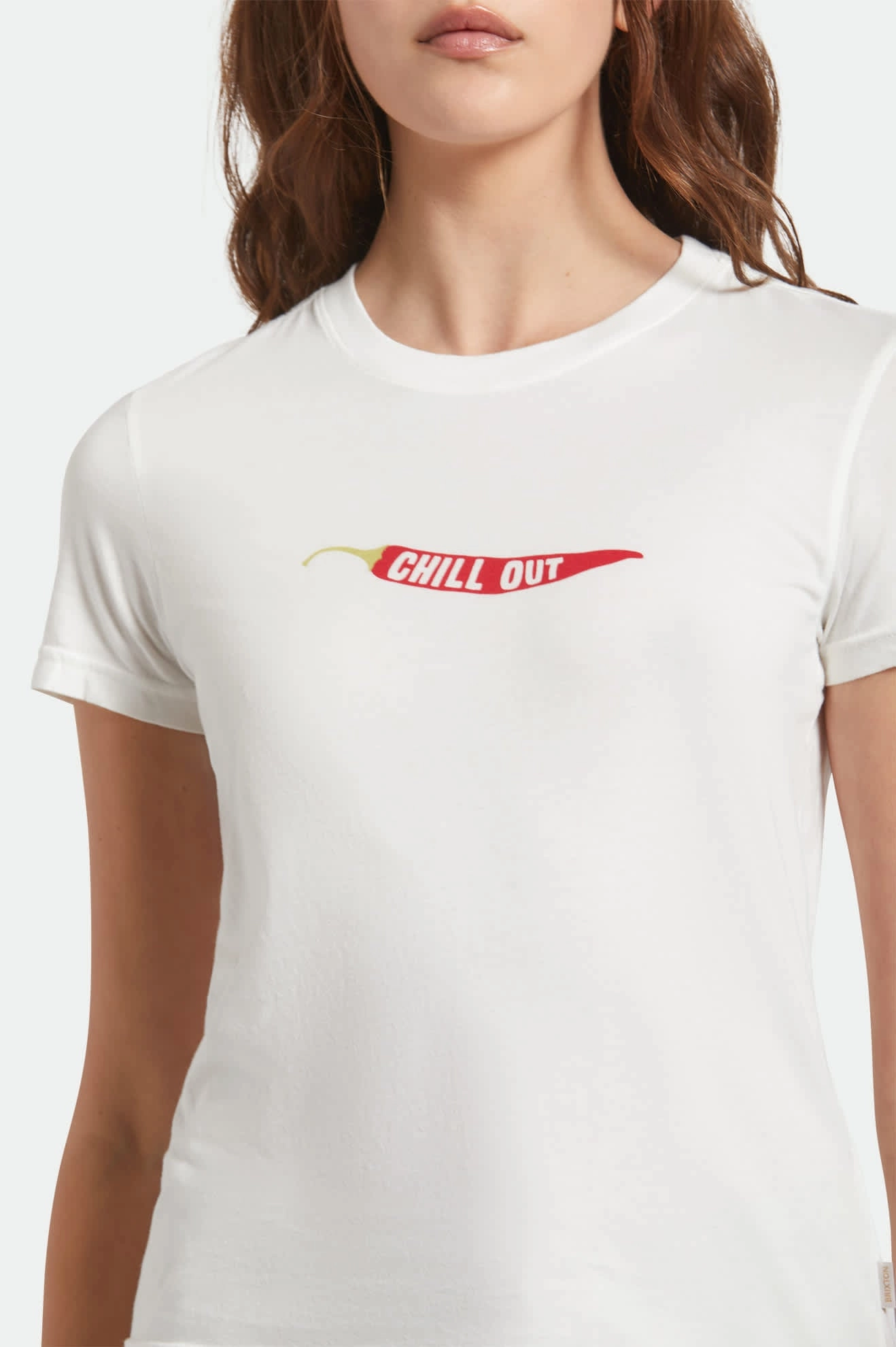 Chill Out Fitted Crew T-Shirt - Off White Easy Style semi-formal style