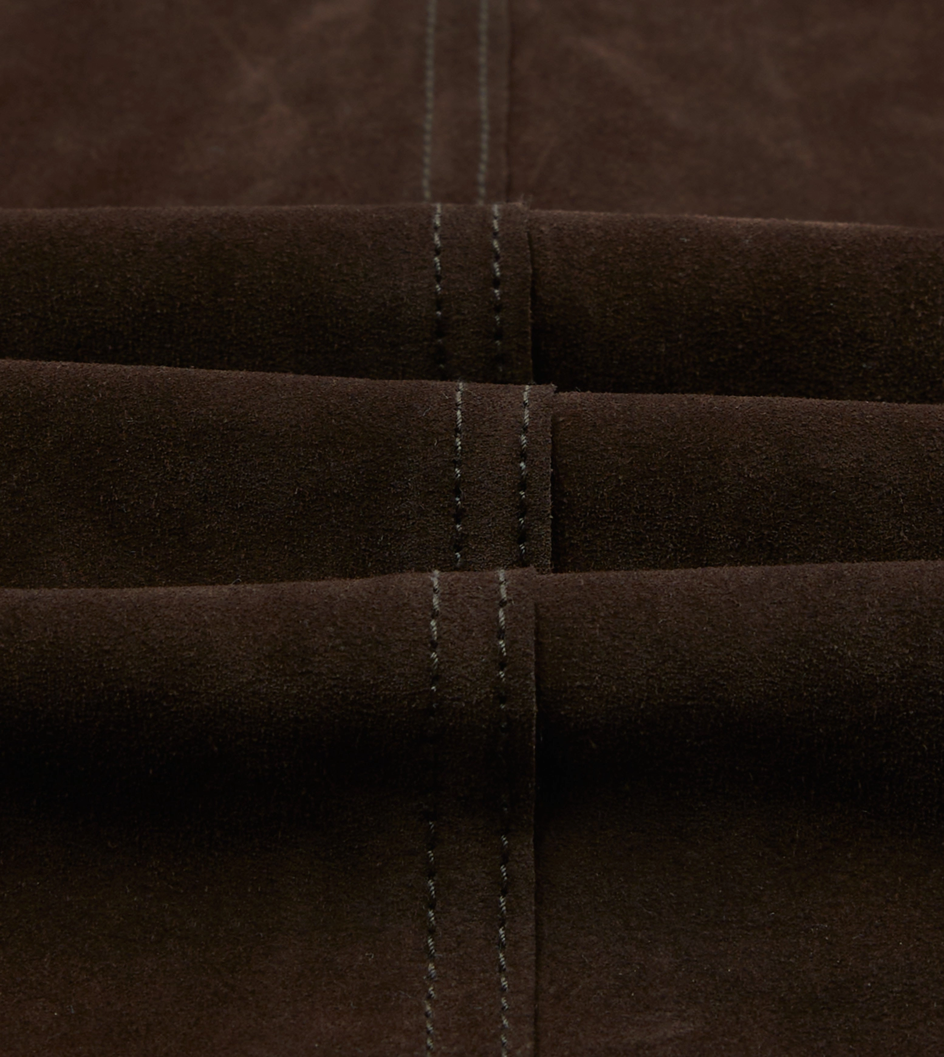 Chocolate Brown Heavyweight Suede Five-Pocket Chore Jacket Cravat
