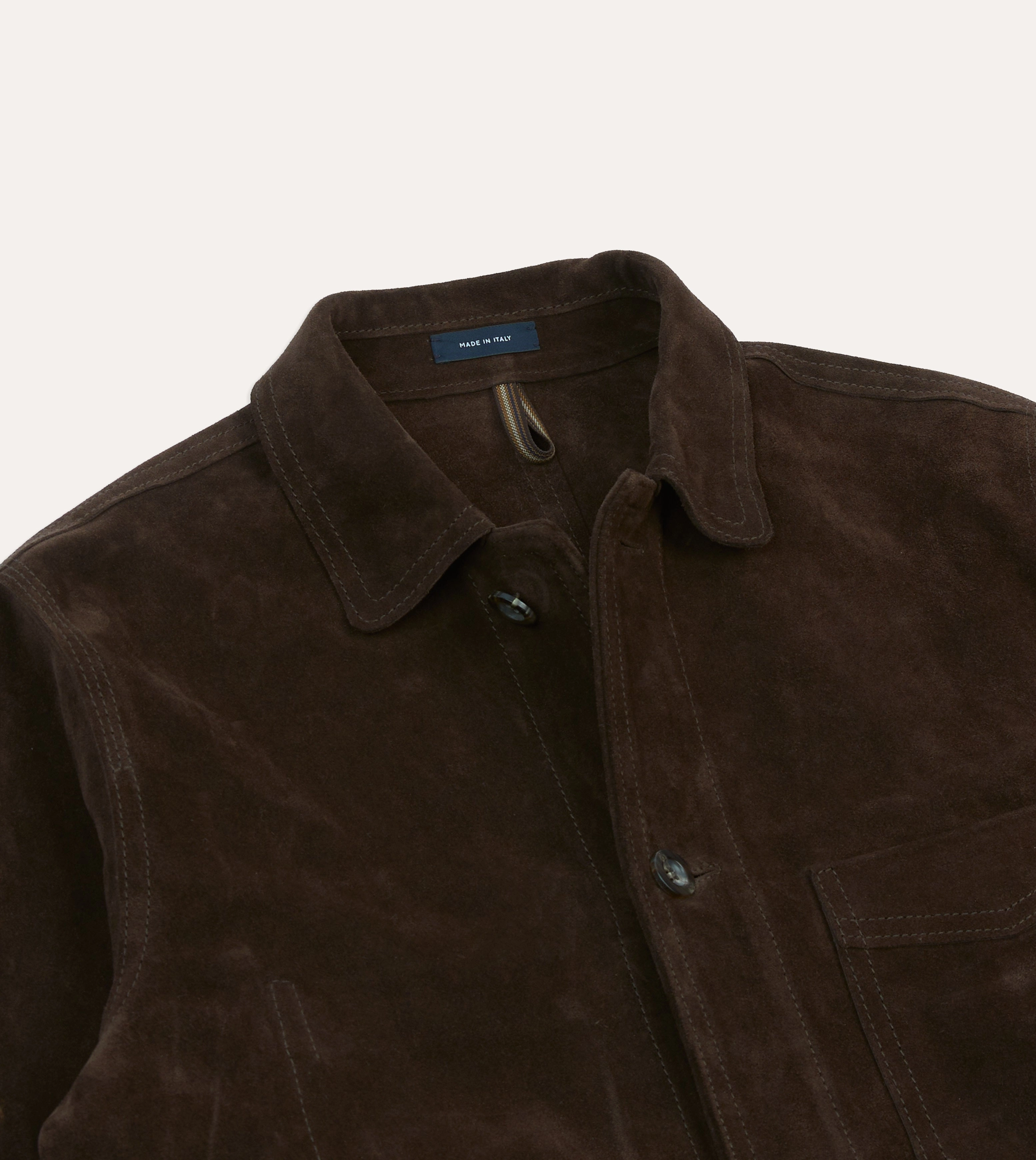Collaborate Chocolate Brown Heavyweight Suede Five-Pocket Chore Jacket