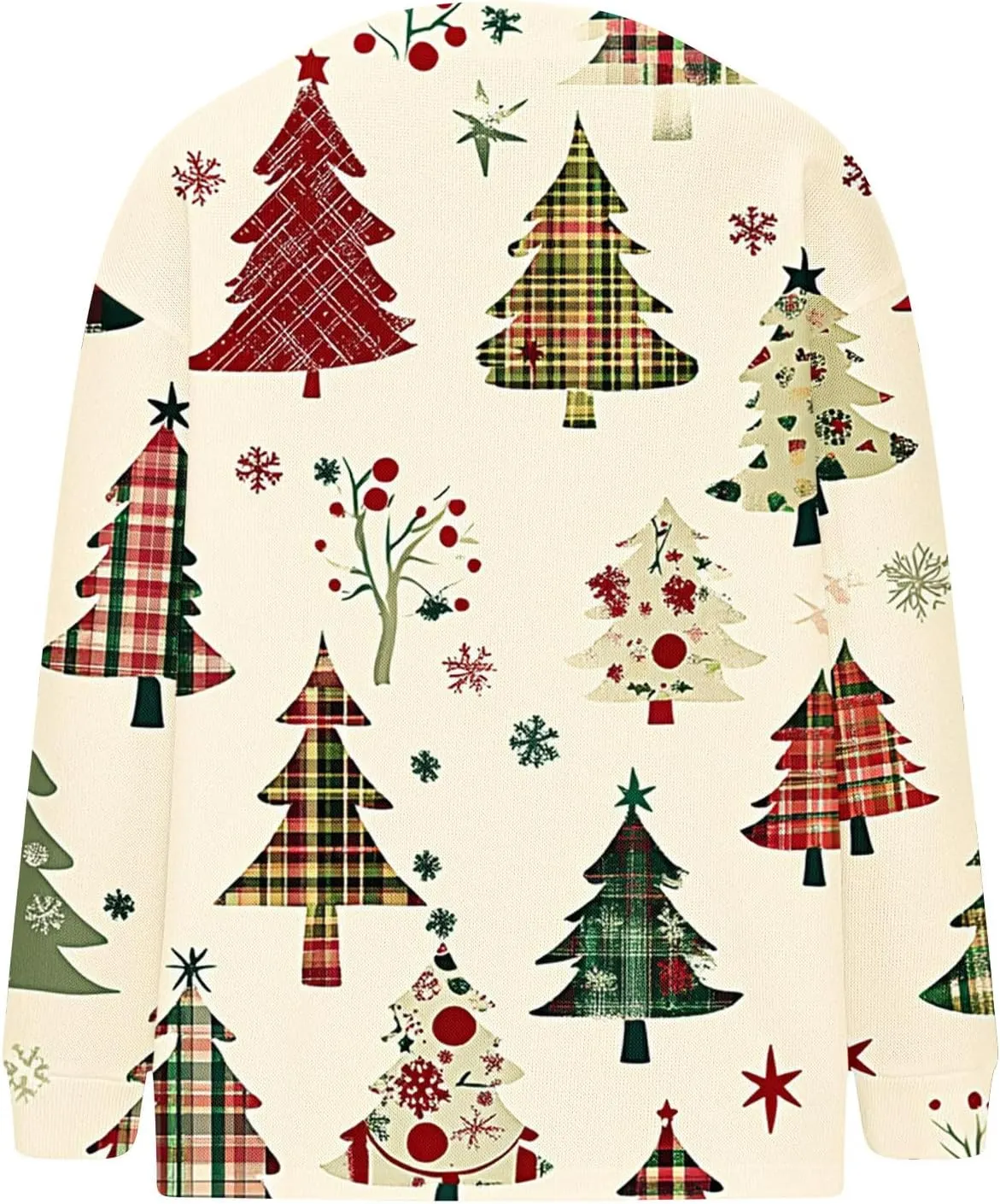 Christmas Plus Size Sweater for Women 2024 Cute Xmas Printed Cardigans Sweater Open Front Button Down Knit Jacket Coat