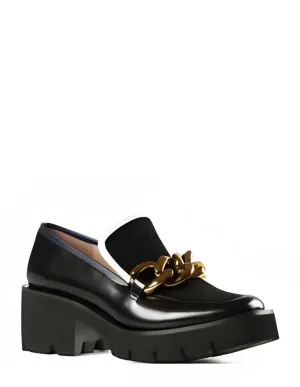Grip Strong Art Lane Chunk Links Lady Lugg Loafer In Black