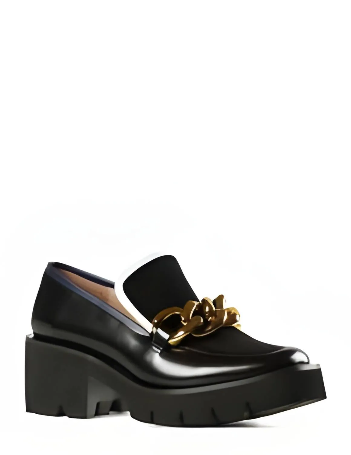 Comfortable Shoes Chunk Links Lady Lugg Loafer In Black
