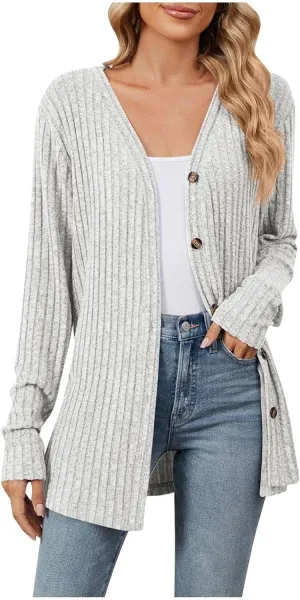 Chunky Cardigan Sweaters for Women Soft Open Front Tops with Pocket Fall Clothes Womens Long Knitted Sweater Coat