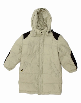 BondedFabric Refined Casual CIESSE PIUMINI Boys Hooded Padded Coat 5-6 Years Beige Colourblock Cotton