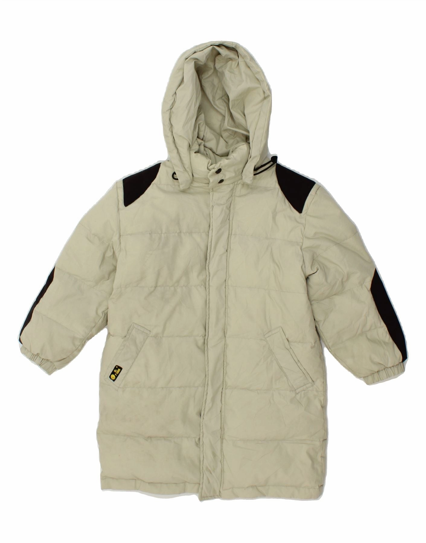 BondedFabric Refined Casual CIESSE PIUMINI Boys Hooded Padded Coat 5-6 Years Beige Colourblock Cotton