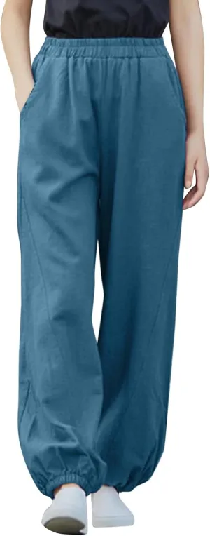 Cinch Bottom Sweatpants for Women Pockets Y2k Vintage high Waist Drawstring Workout Joggers Loose fit Lounge Pant