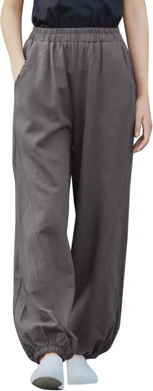 Cinch Bottom Sweatpants for Women Pockets Y2k Vintage high Waist Drawstring Workout Joggers Loose fit Lounge Pant