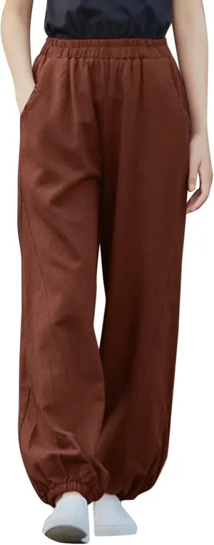 Cinch Bottom Sweatpants for Women Pockets Y2k Vintage high Waist Drawstring Workout Joggers Loose fit Lounge Pant