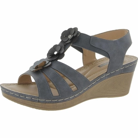 Comfort Curve Beck Womens Floral Open Toe Wedge Sandals