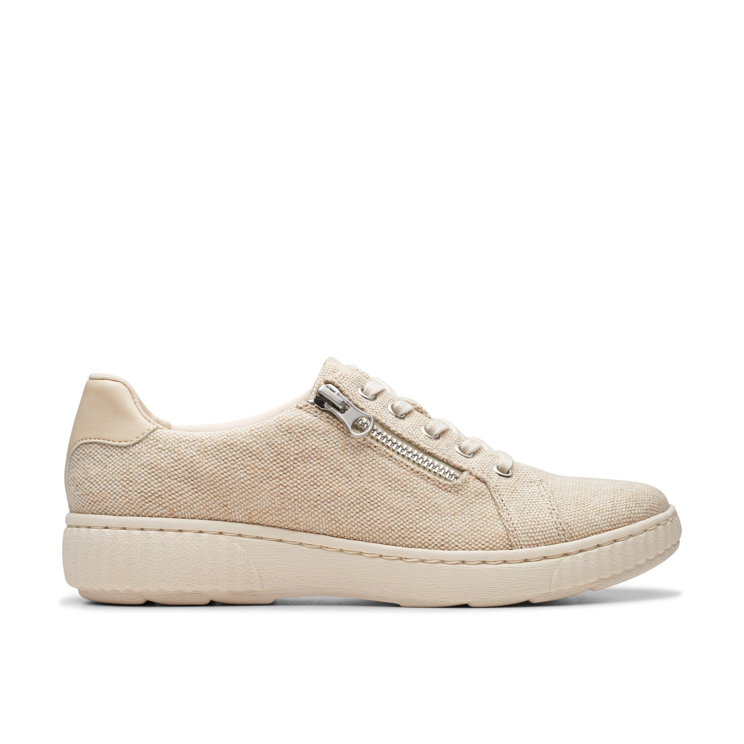 Clarks Caroline Echo in Beige Textile Season Friendly Dynamic Step