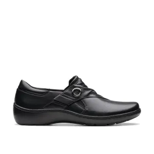 Casual Slip-on Walking Shoes Clarks Cora Aubrie in Black Leather