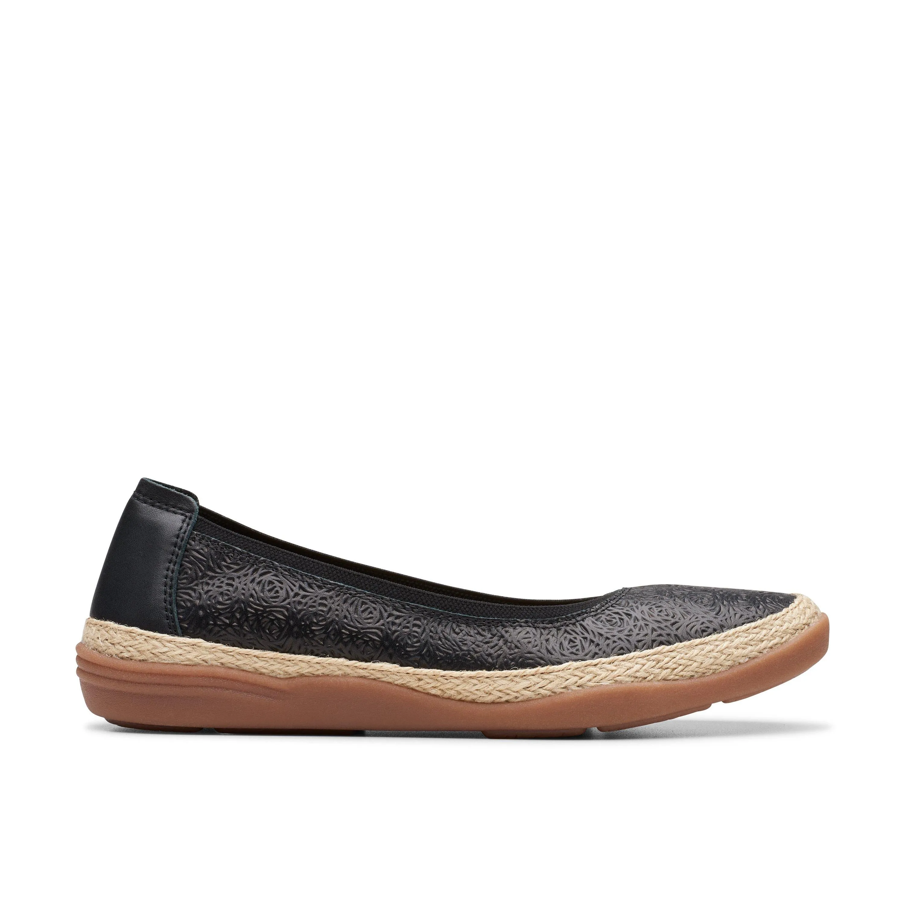 Chic Minimalism Hold Path Clarks Elaina Rae in Black Leather