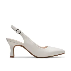 Clarks Kataleyna Step in White Leather Even Power Clean Motion