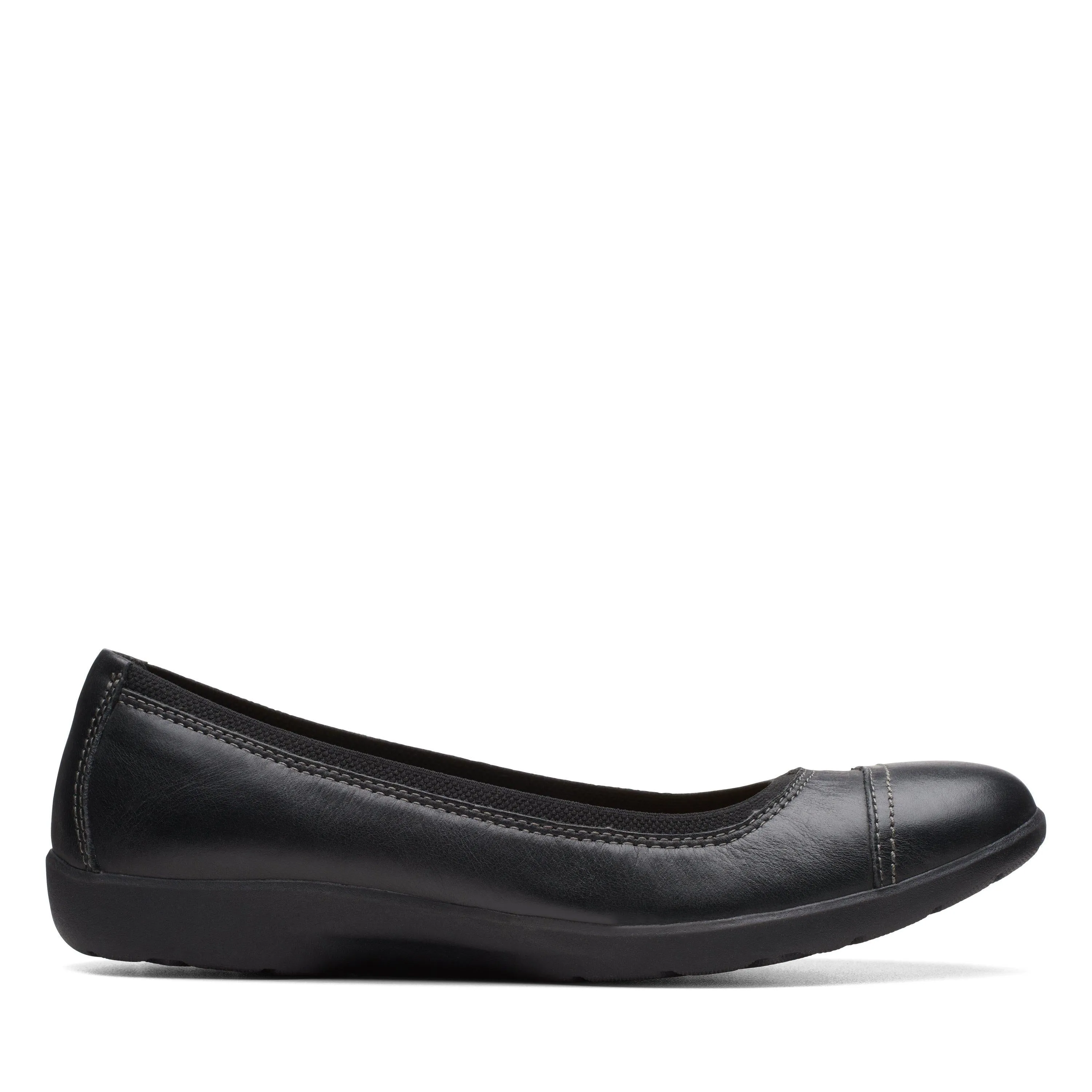 Clarks Meadow Opal in Black Leather Timeless Design