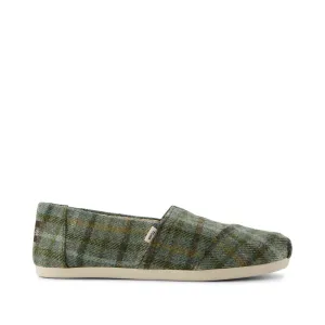 Rubber Sole Breathable Casual Shoes Classic Alpargata Olive Cozy Plaid