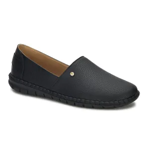 Soft Soles Heel Fit Women's Flat Moccasins In Black