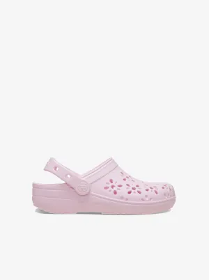 Classic Floral Cut-Out Clog Infants Stretch Fabric Natural Fiber Construction