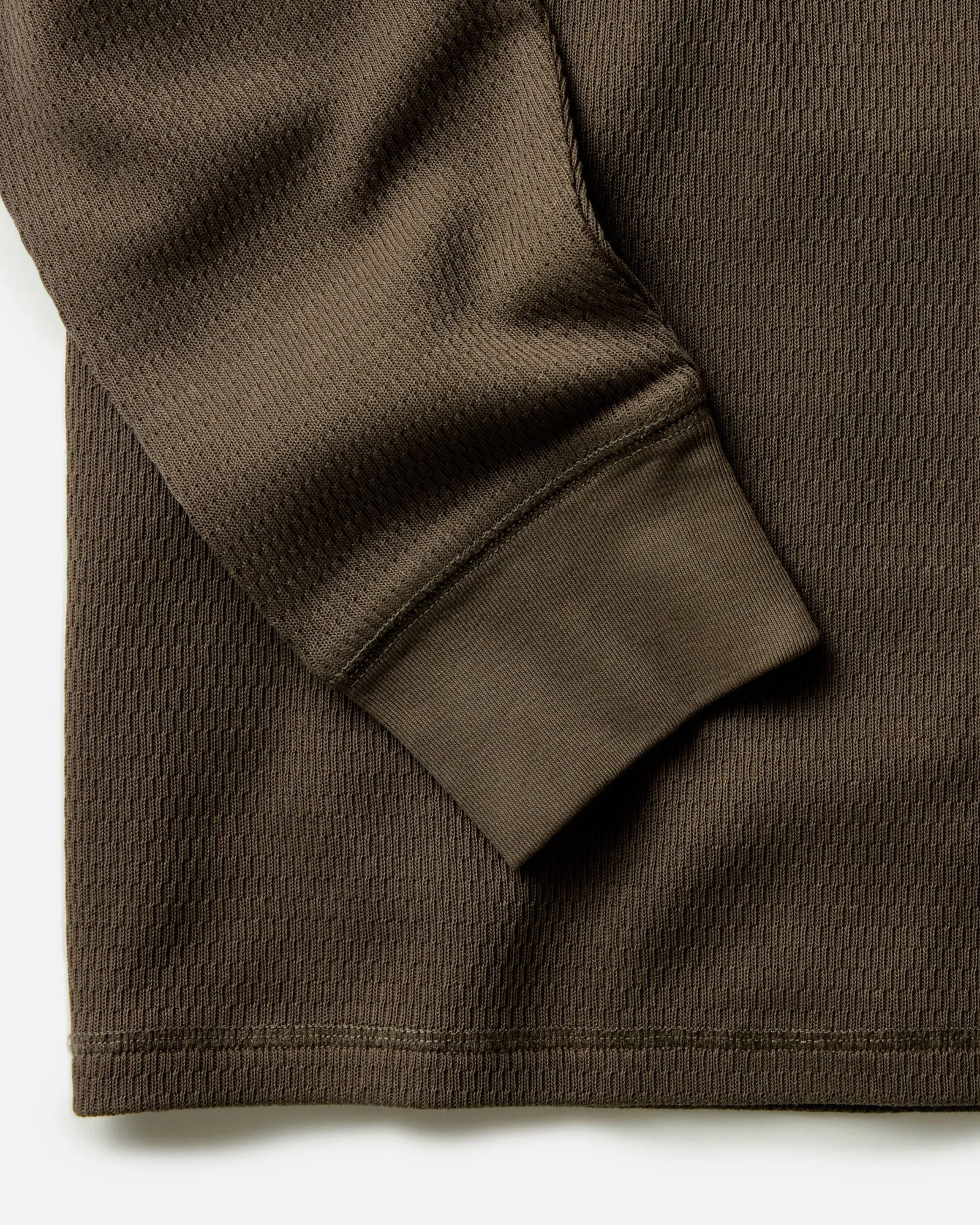 The Organic Cotton Crew in Fatigue Olive Waffle Comfy Casual Wear Modern Outfit