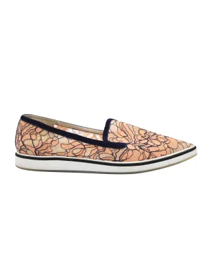 Nicholas Kirkwood Alona Lace Pointed Toe Loafers in Orange Nylon Hold Clear