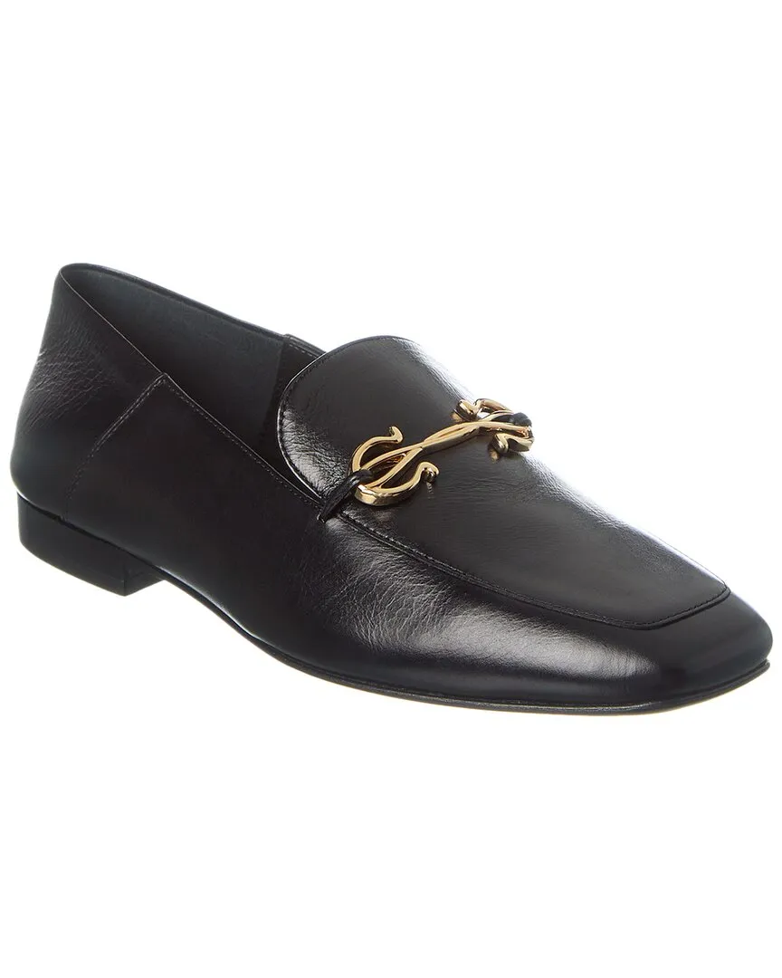 Ferragamo Gancini Ornament Leather Loafer Safe Walk Practical Casual Shoes