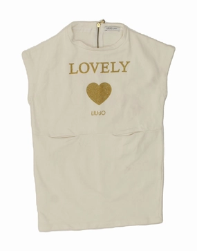 Confident Mood Moment Soft LIU JO Girls Sleeveless Sweatshirt Jumper Dress 7-8 Years White Cotton