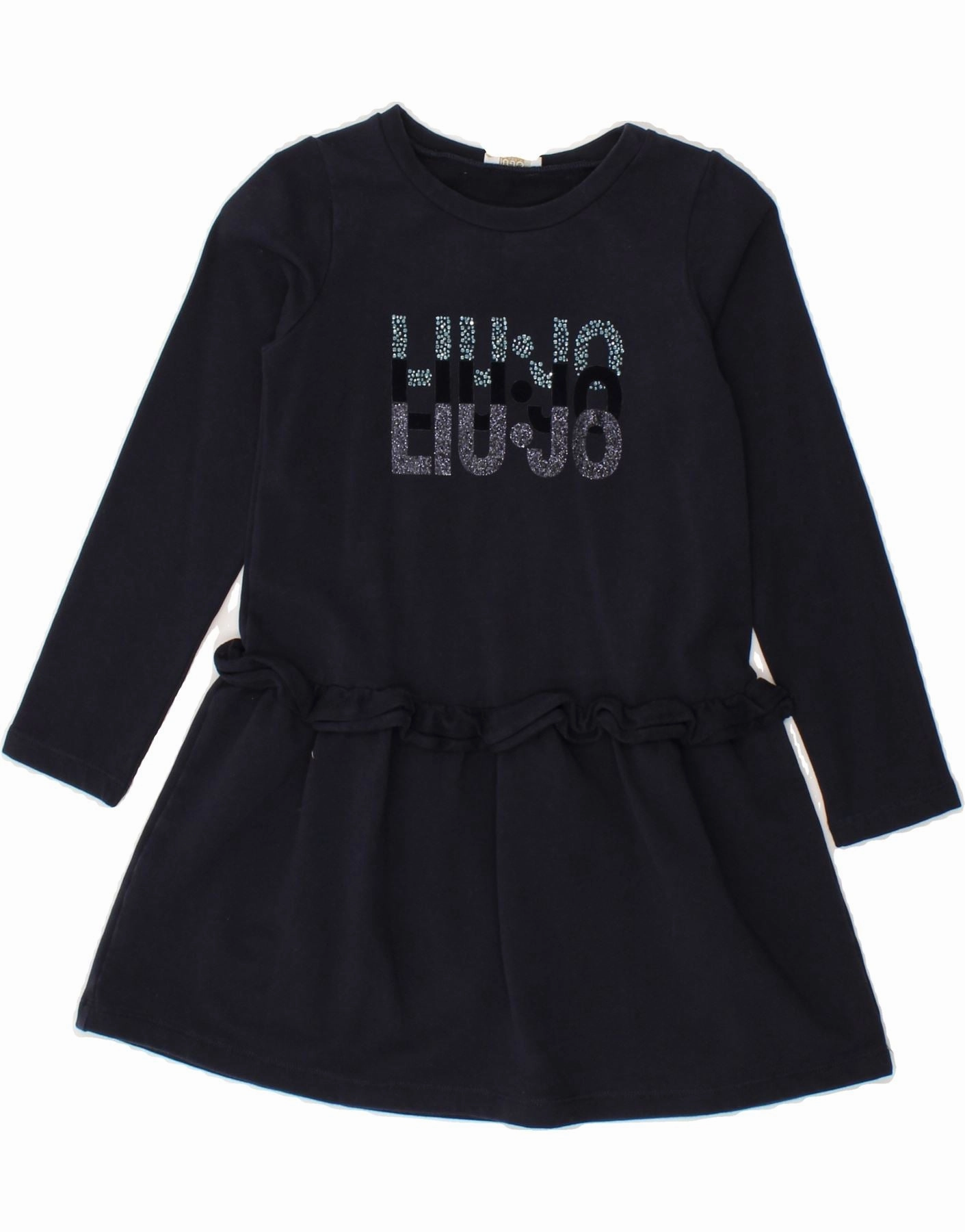 Inner Smile LIU JO Girls Graphic A-Line Dress 6-7 Years Navy Blue Cotton