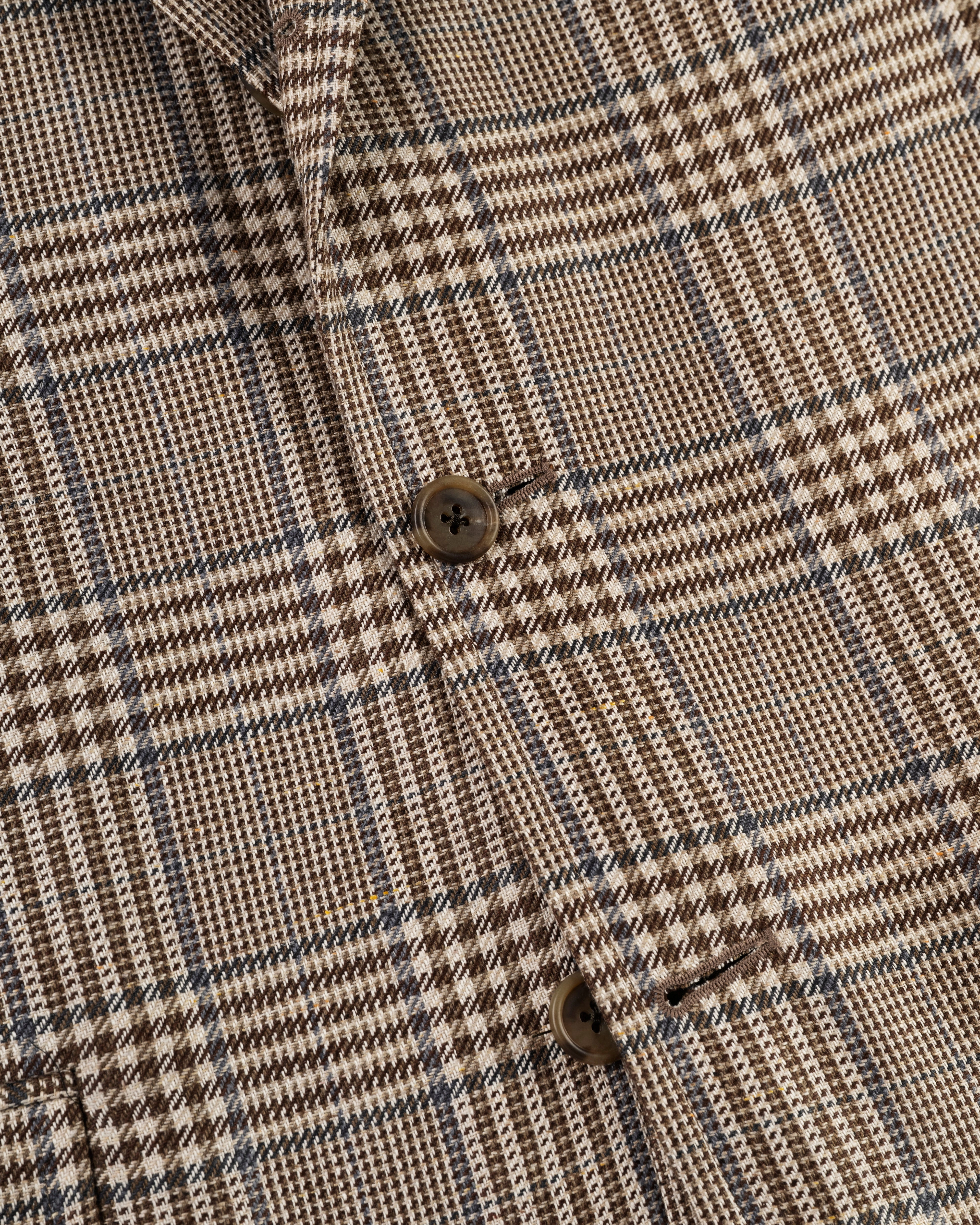 Polished Tailoring Refined Look Fit Made-in-Canada Tan & Navy Plaid Silk Sport Coat