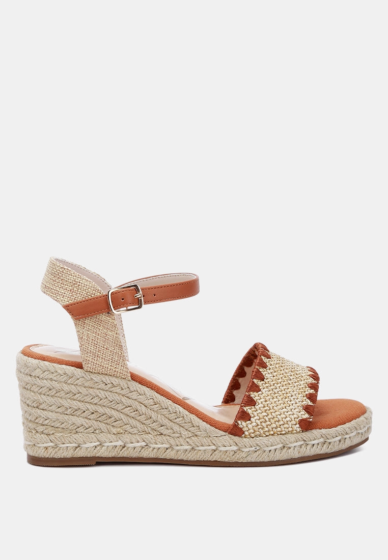Street Routine lucas raffia wedge heel espadrilles