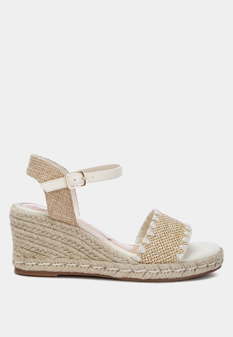lucas raffia wedge heel espadrilles City Casual