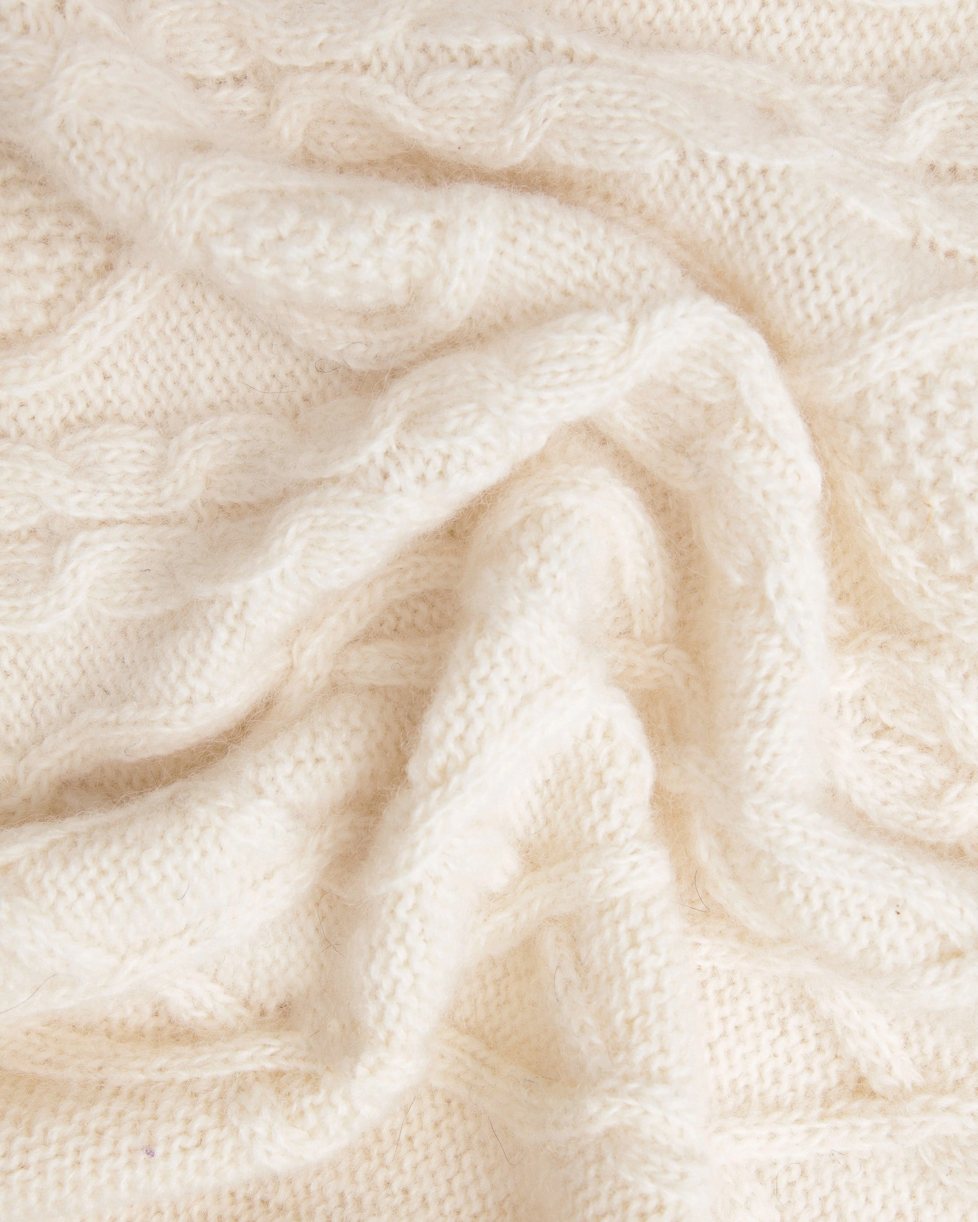 Made-in-Norway Cream Aran Knit Sweater Timeless Knitwear