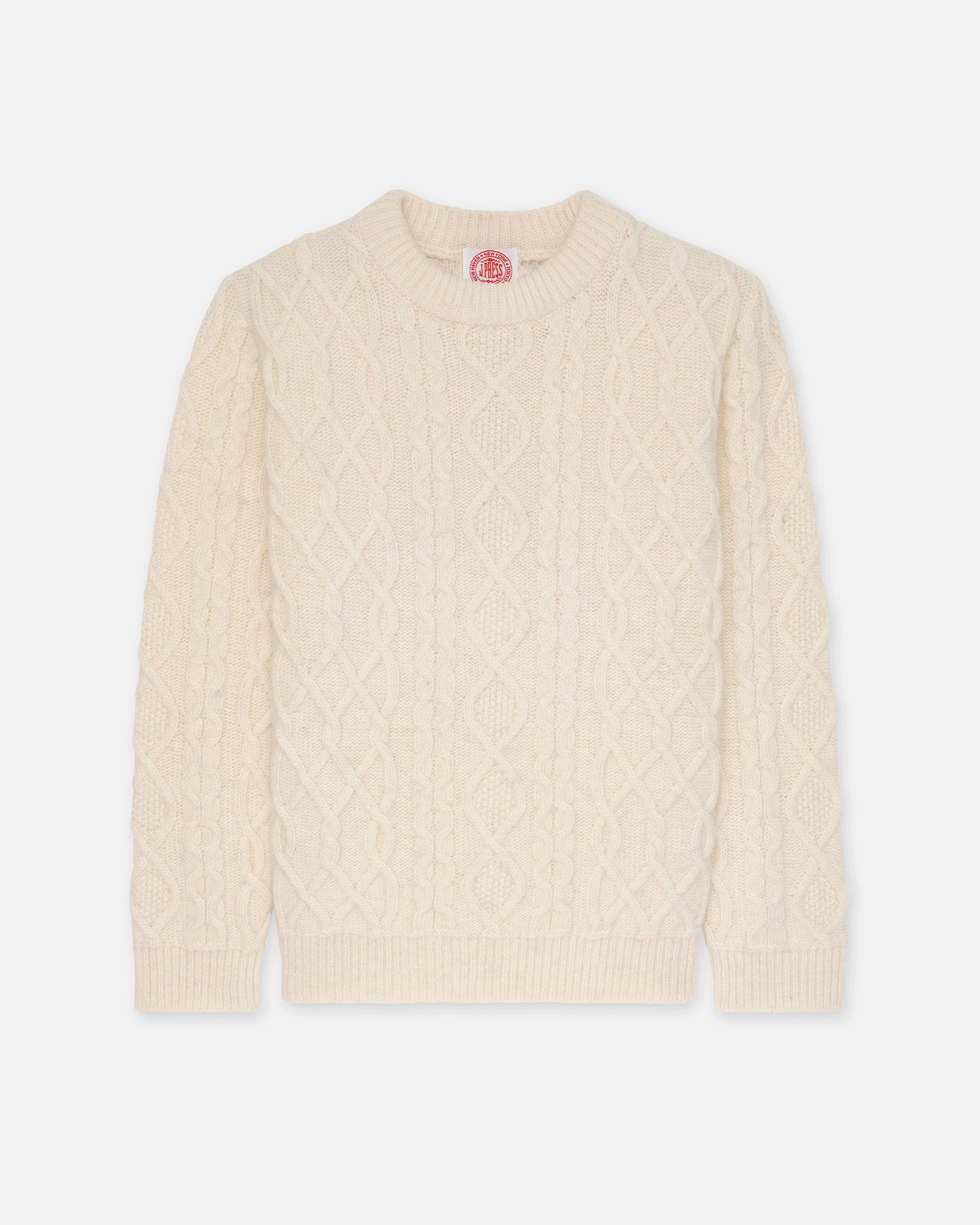 Made-in-Norway Cream Aran Knit Sweater Chilly Season Chilly Day Wear