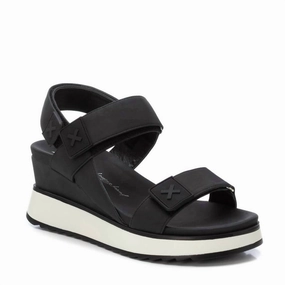 Women's Suede Wedge Sandals In Black Chic Choice Slip On
