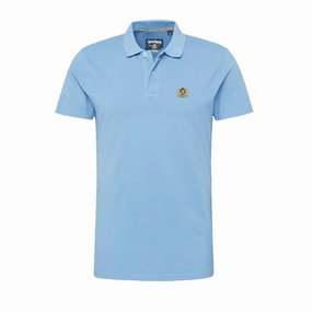 Travel Essential Heathered Texture Sky Blue Sport  Men Polo