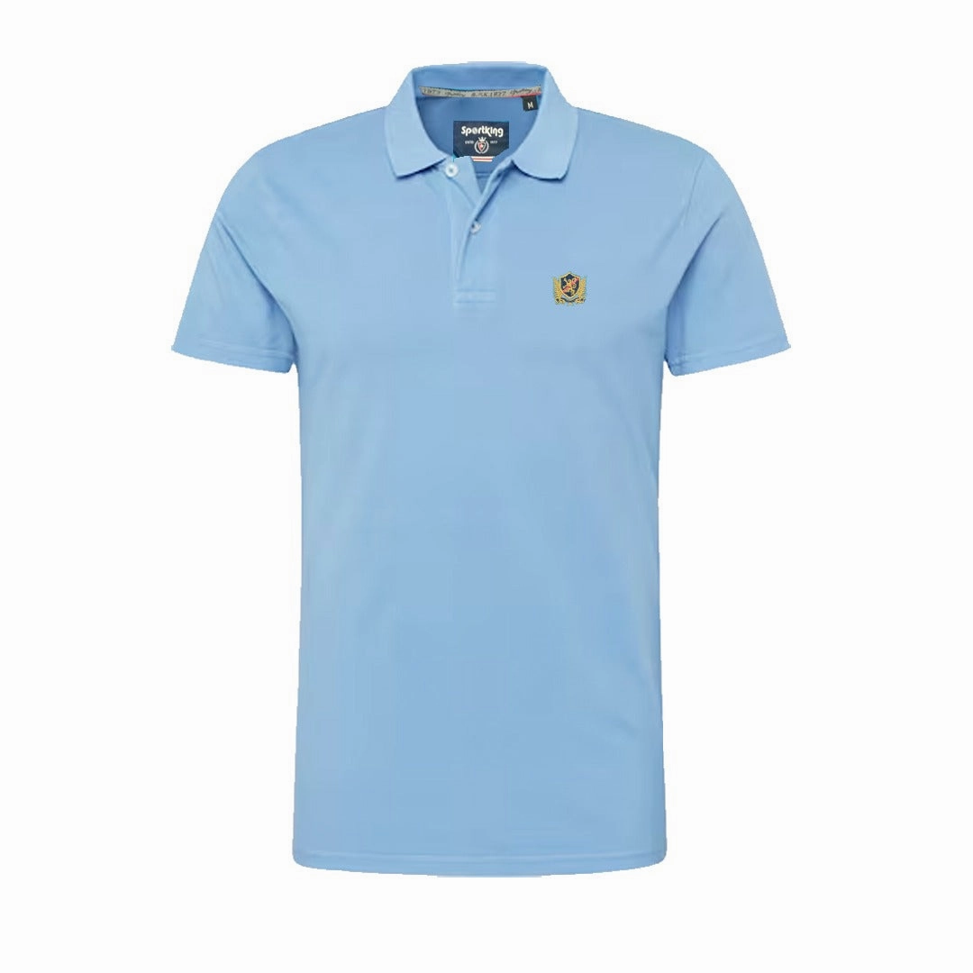 Travel Essential Heathered Texture Sky Blue Sport  Men Polo