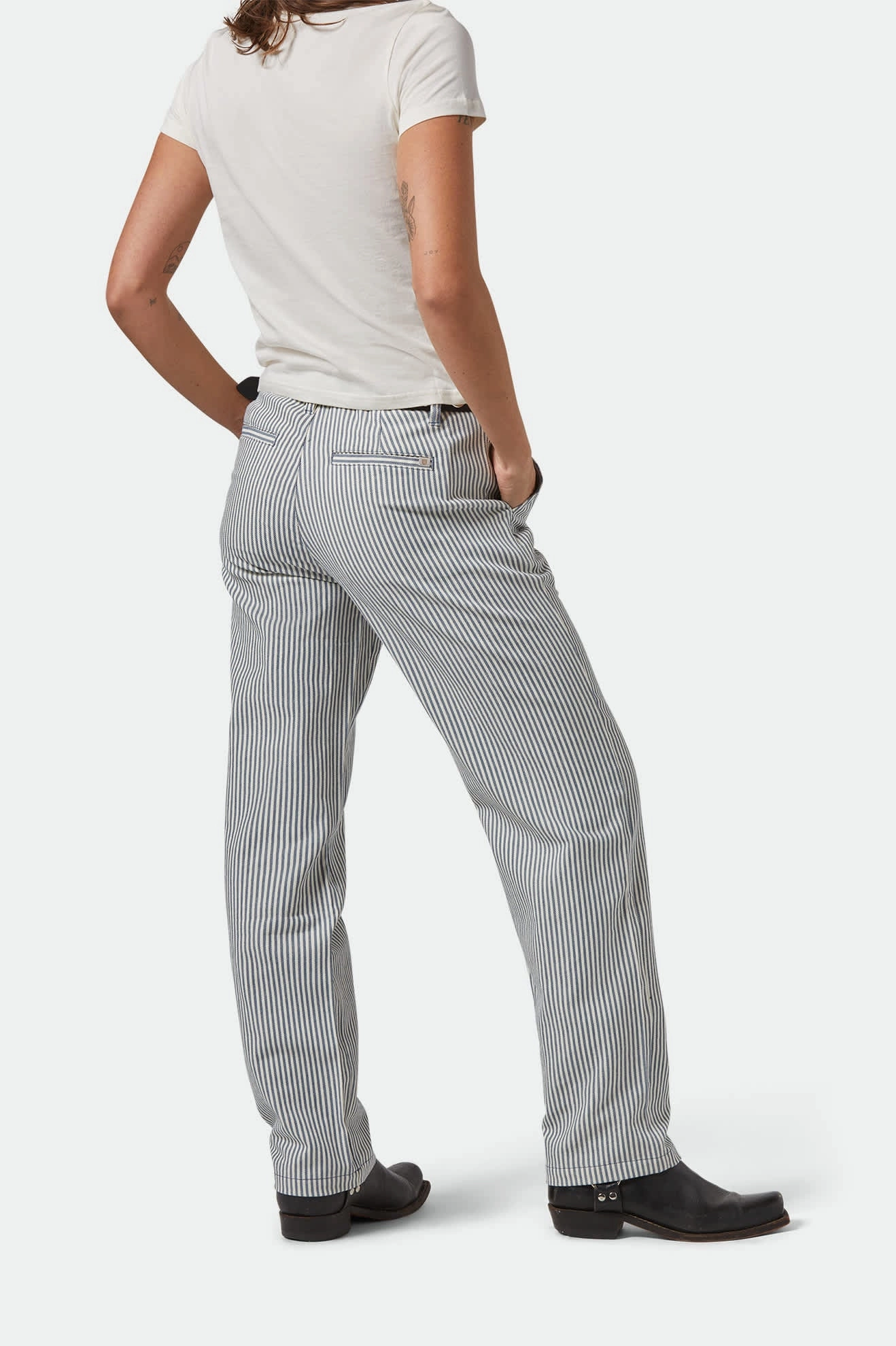 Tough Wear Bedford Pant - Azure Blue Pinstripe
