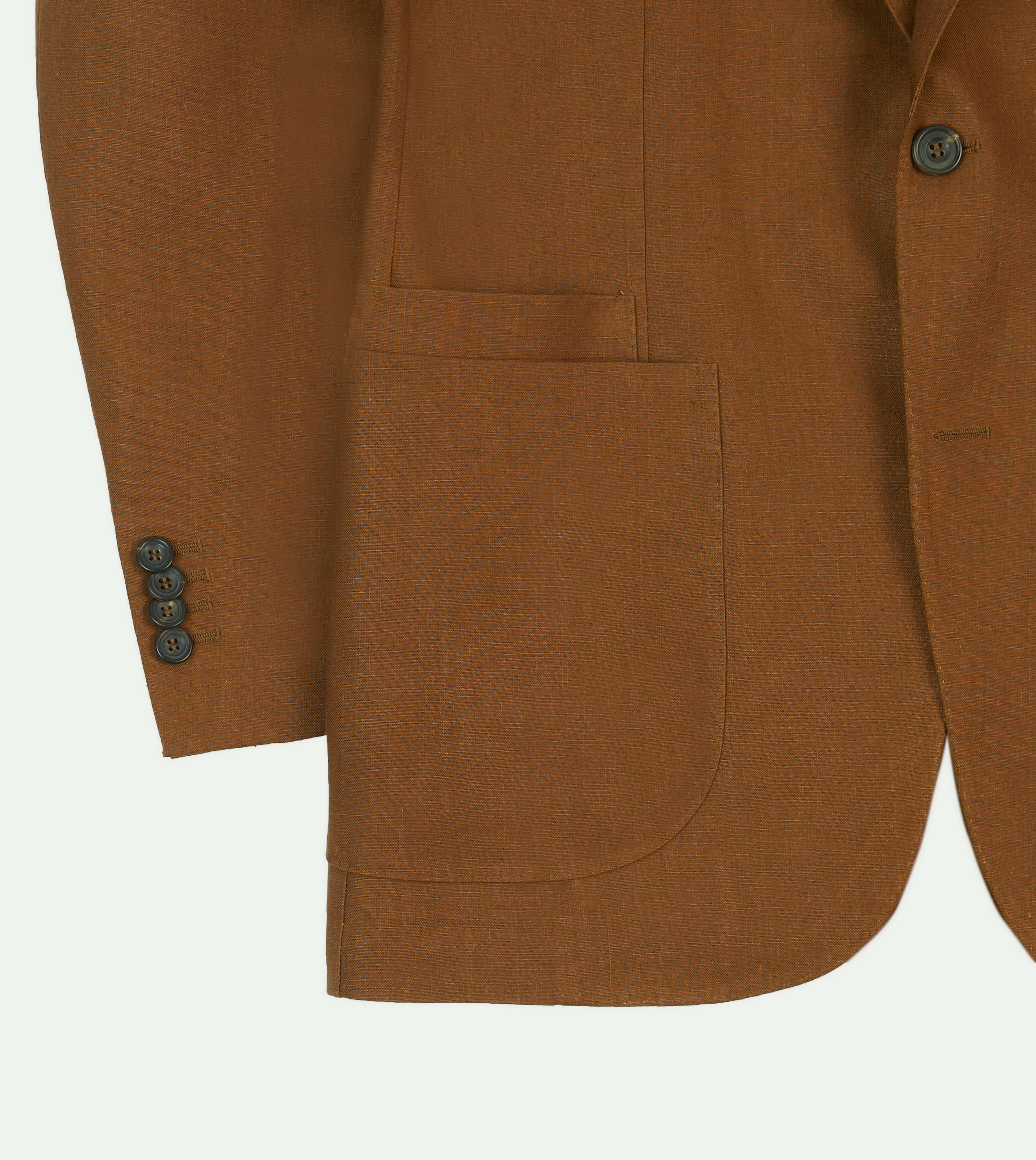Brown Irish Linen Tailored Jacket Polished Work Look Business Layer