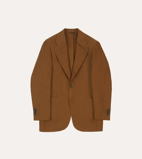 Brown Irish Linen Tailored Jacket Professional Layering Minimalist Design