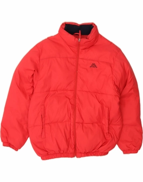 KAPPA Boys Padded Jacket 11-12 Years XL Red Polyester Lightweight Packable Build suitable for charity events